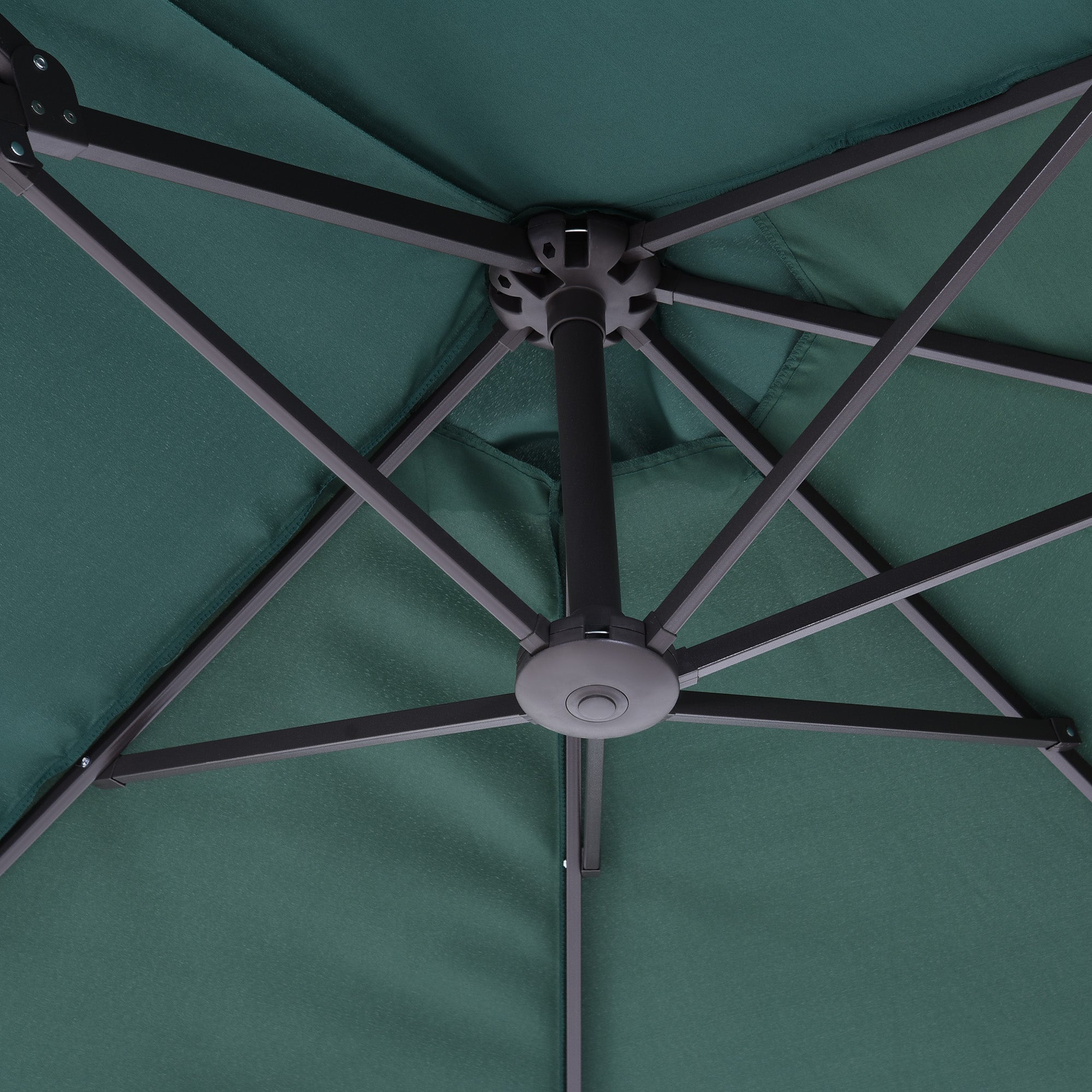 Double Patio Parasol with Hand Crank, Oval 460 x 270 x 240 cm, Dark Green