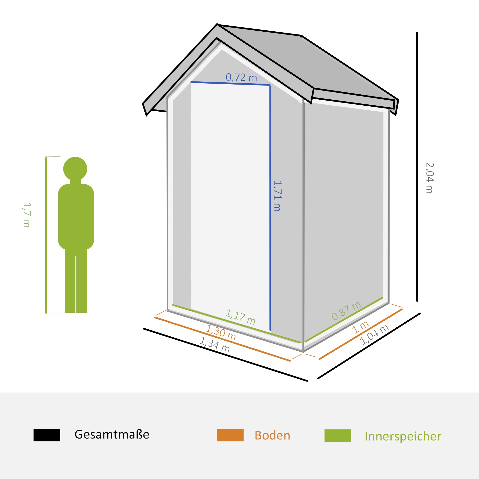 Garden Shed with Ventilation Window, Lean-to Metal, Grey