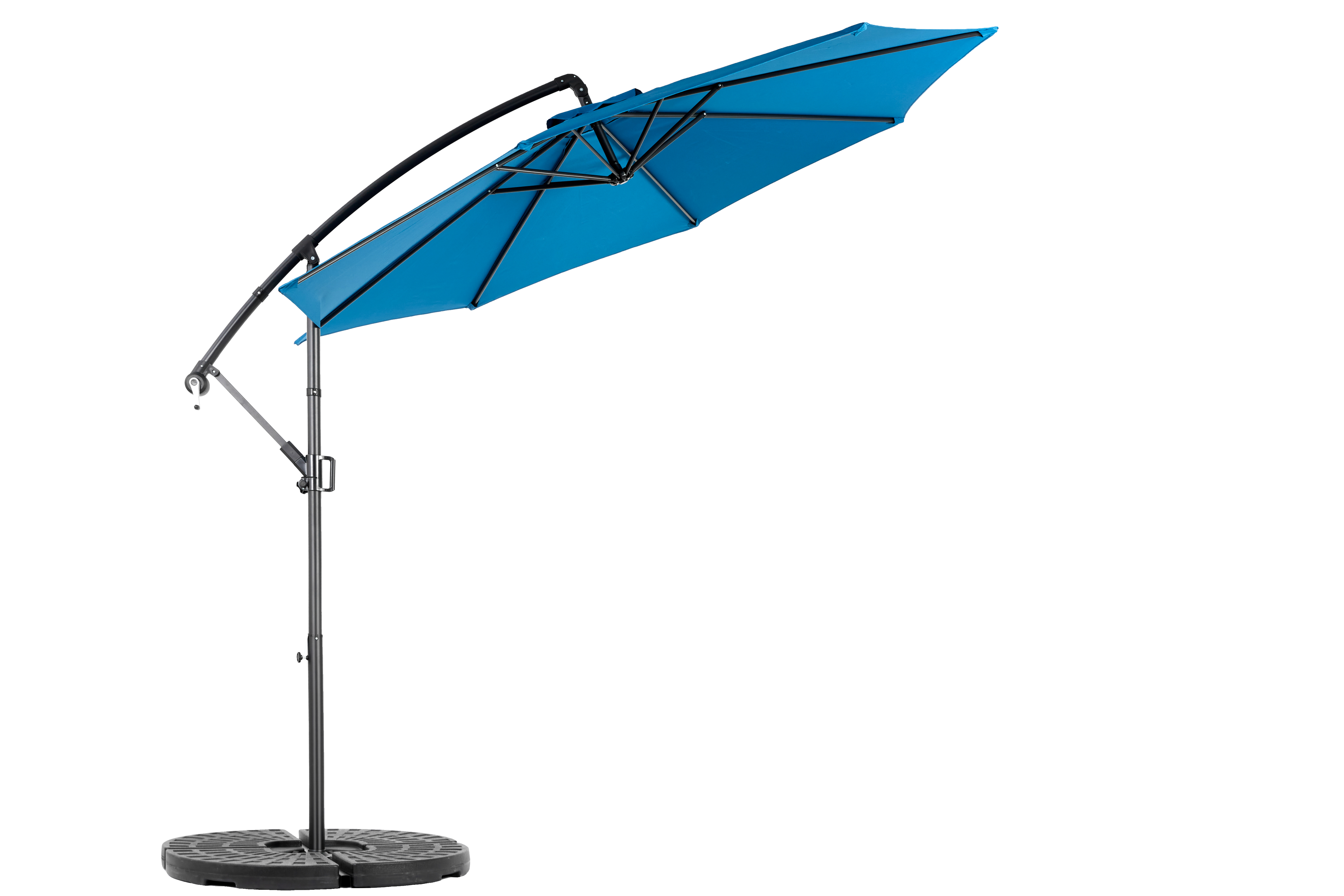 Double Sided Outdoor Umbrella, 14.8 Ft Rectangular Large with Crank, Blue