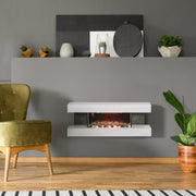 Electric Fireplace 47inch/120cm Wall Mounted Freestanding 2000W Remote Control, White