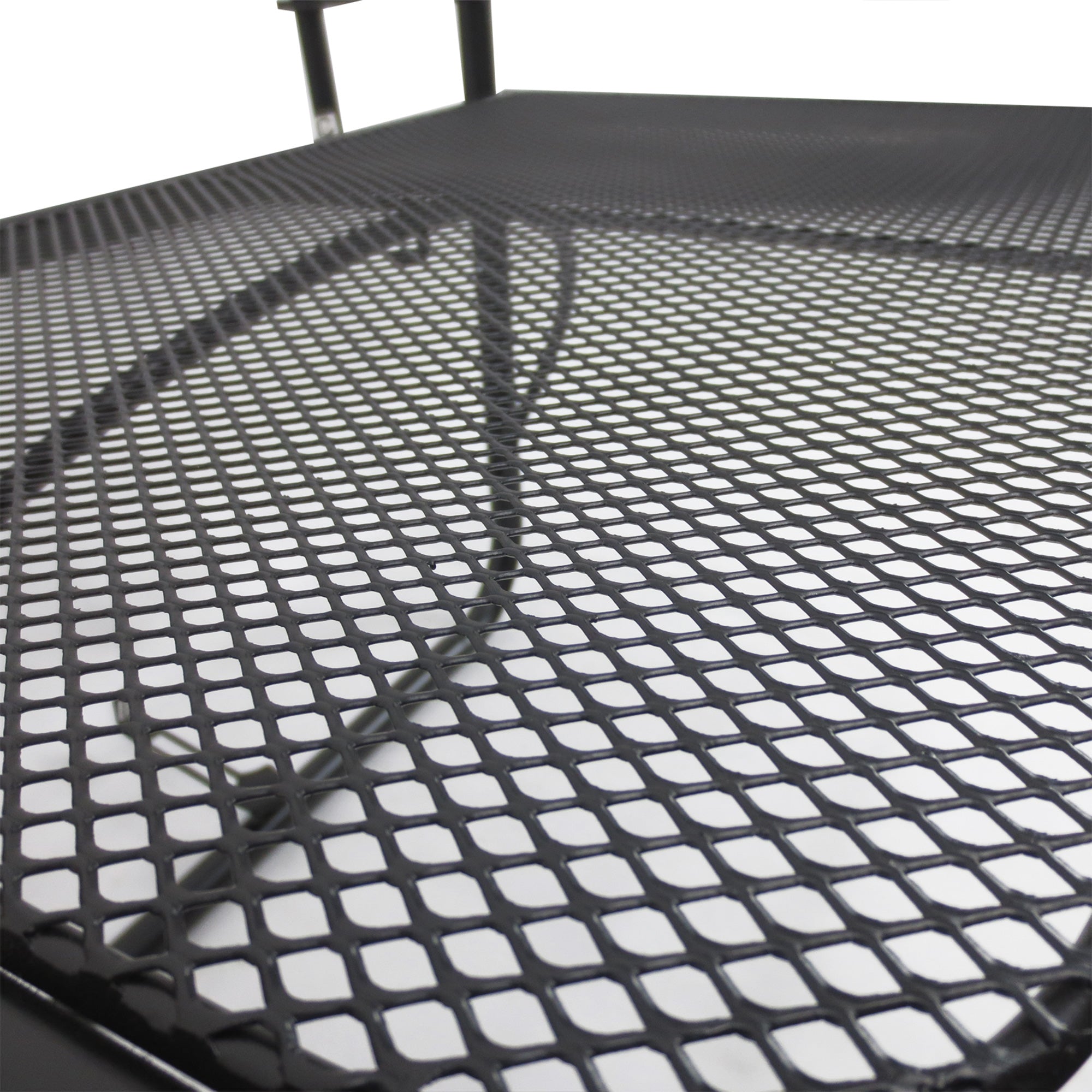 Balcony Hanging Table, Height-Adjustable Square 60x56.5x45cm, Black Metal
