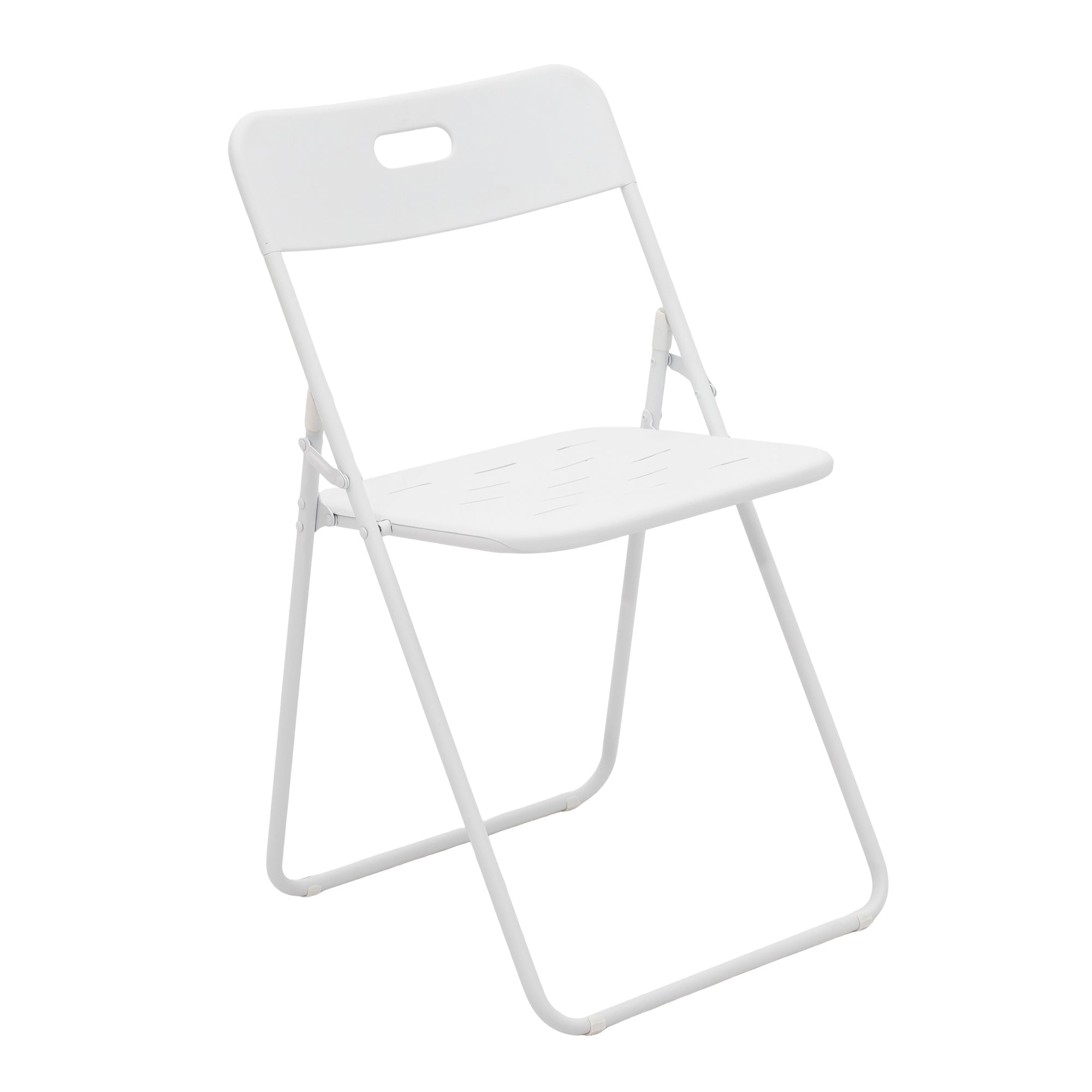 Outdoor 3-Piece Foldable Bistro Set, 2 Chairs and 1 Table, Weather-Resistant Metal, White