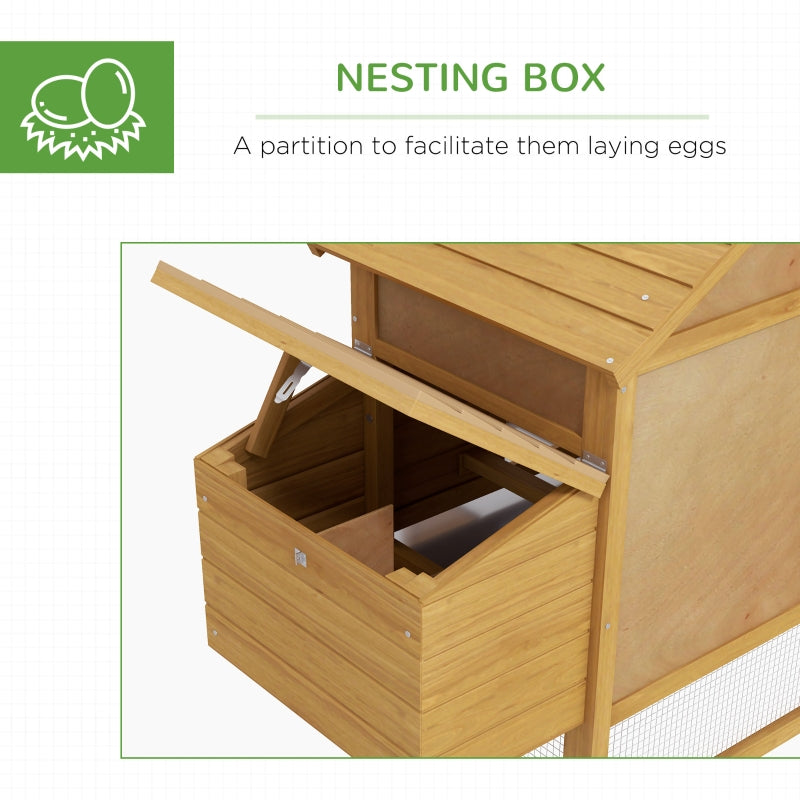 Small Chicken Coop, Hen House with Run Nesting Box, Wood