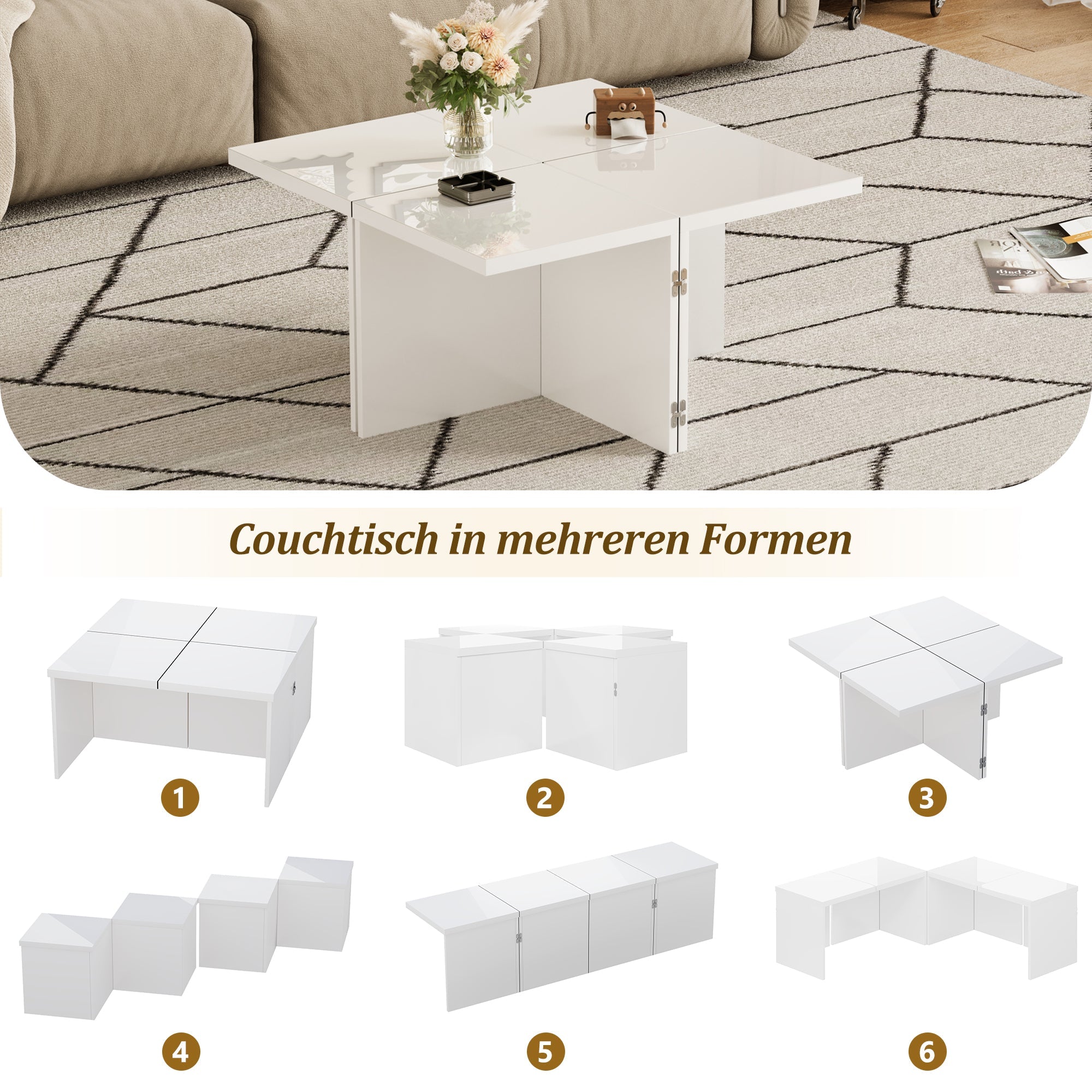 Coffee Table, DIY High Gloss Free Combination