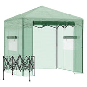 Greenhouse/Tomato House Roll-Up Door Window 238x178x240cm PE Steel Dark Green