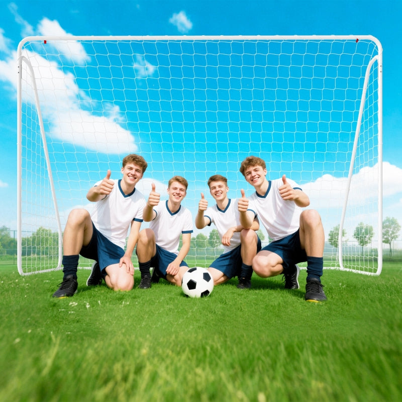 Football Goal for Games and Training, UV-Resistant and Robust with Ground Anchors, White