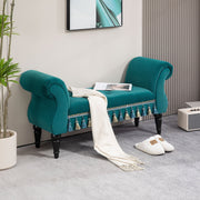 Bench, Upholstered Velvet Look 117 x 40 x 58 cm, Green
