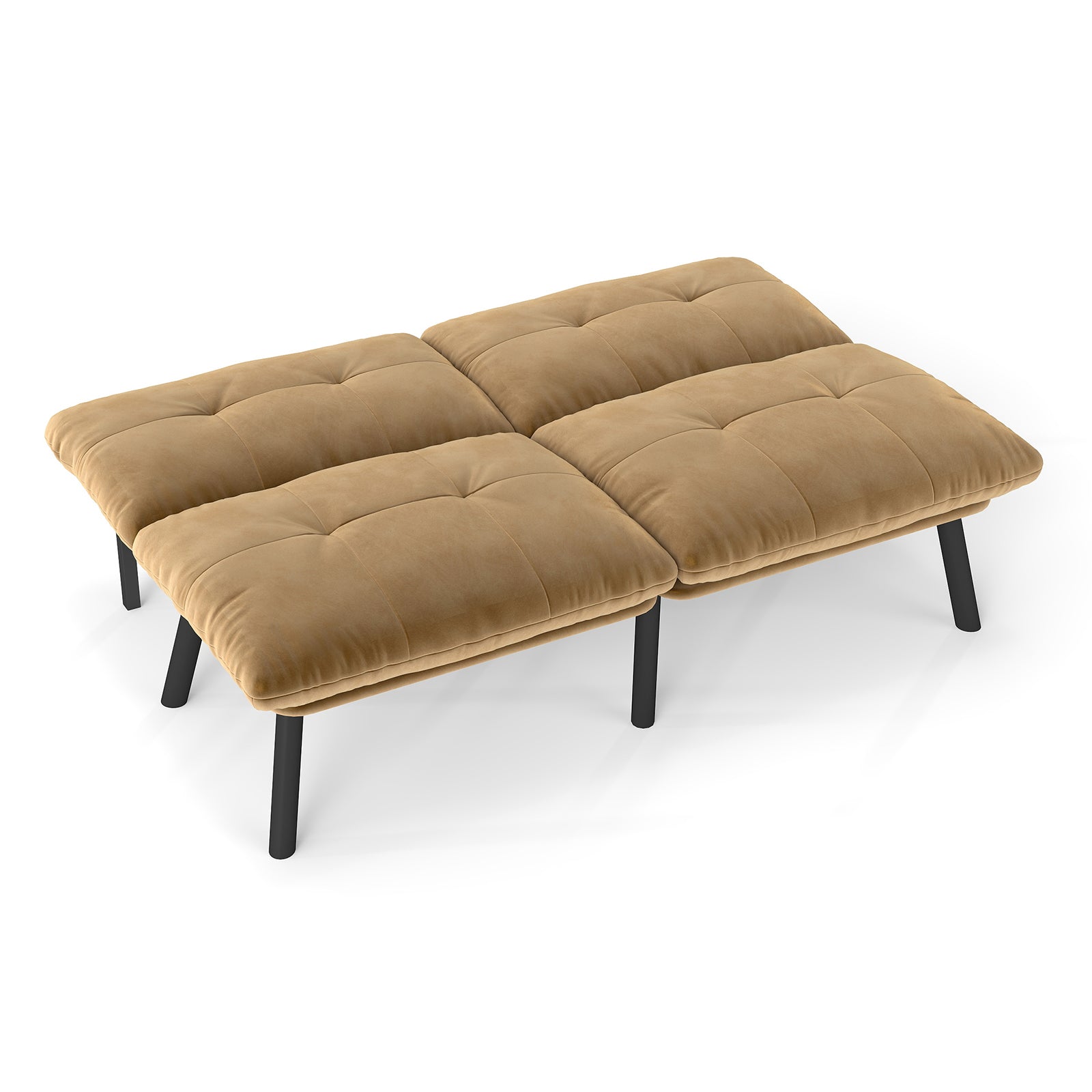 Futon Sofa Bed Foldable 2-Seater - Brown
