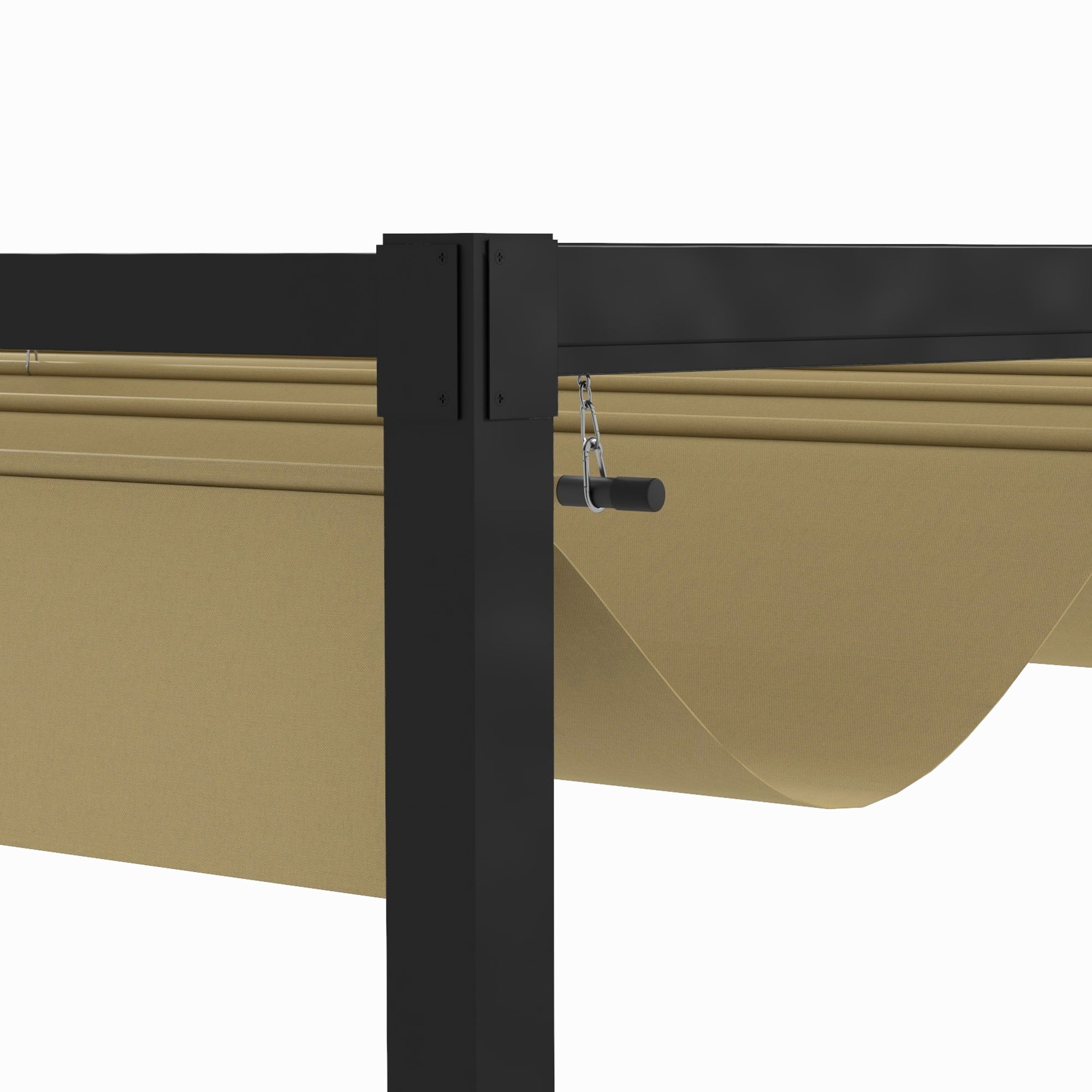 Pergola Garden Pavilion 4x3m Adjustable Roof Steel Khaki