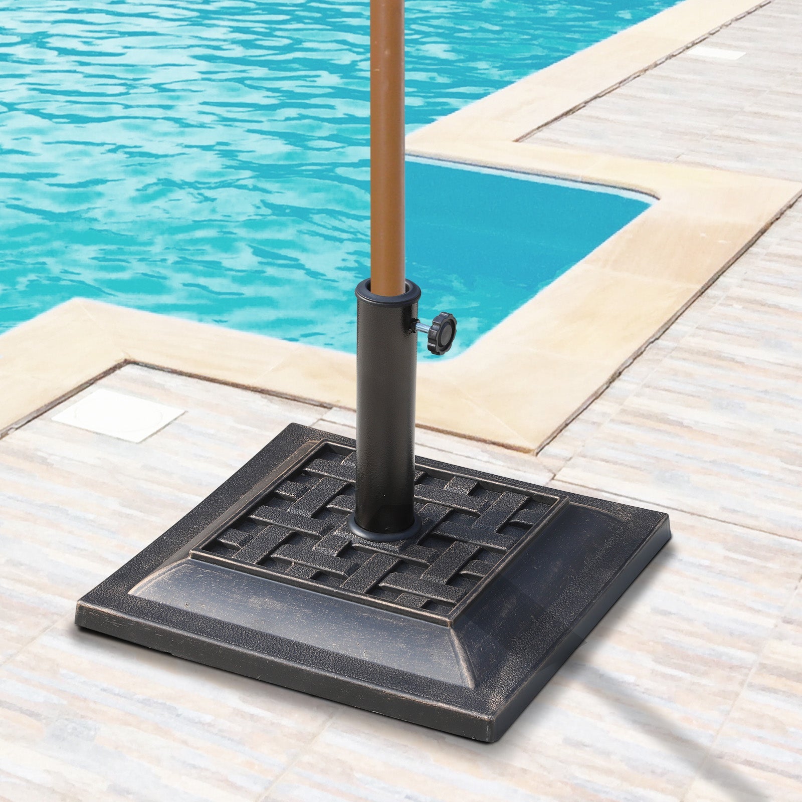 Parasol Base 9kg Stable & Weatherproof Polyester Resin Bronze