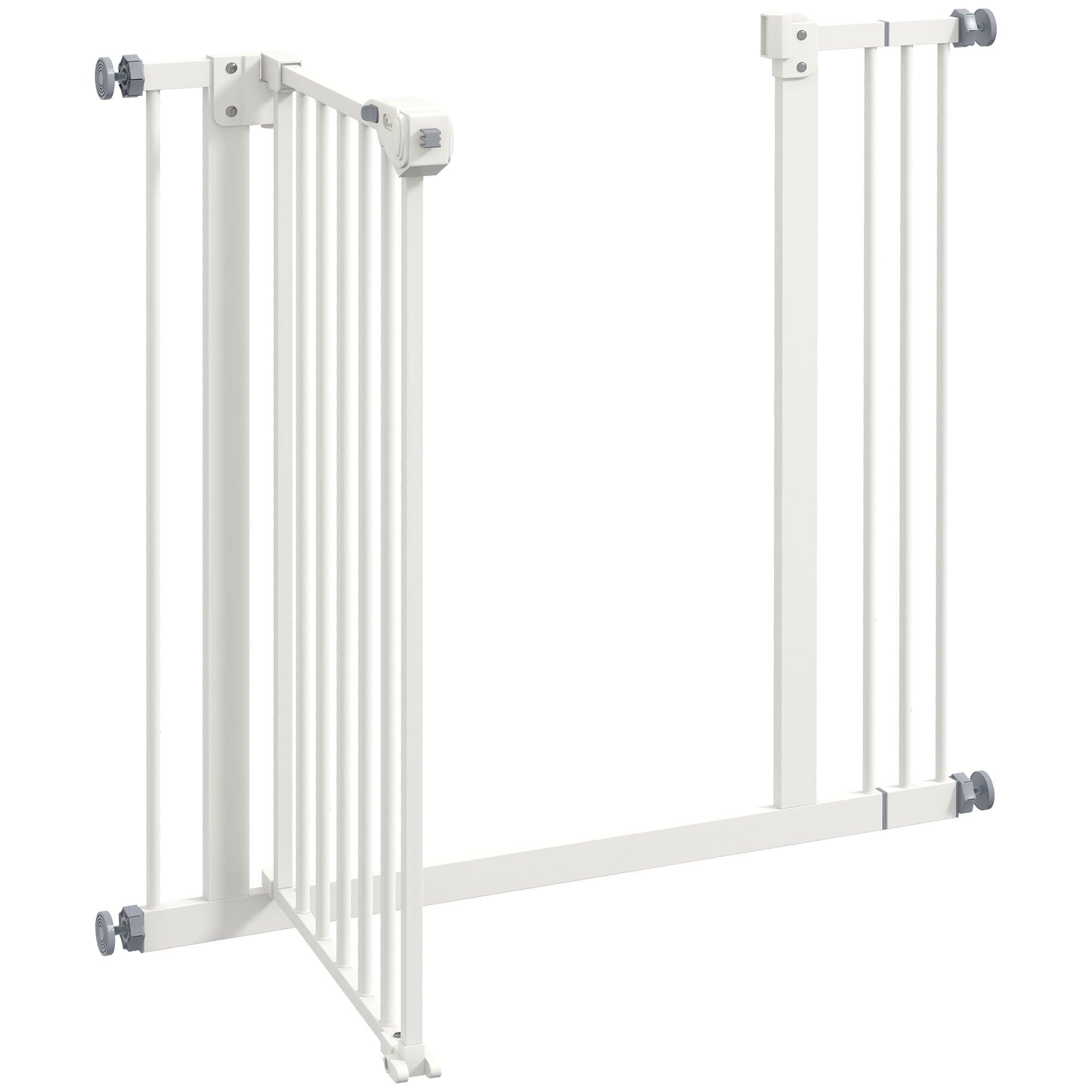 Hundeschutztür, 74-87cm, Treppenschutzgitter, Metall Kunststoff Weiß