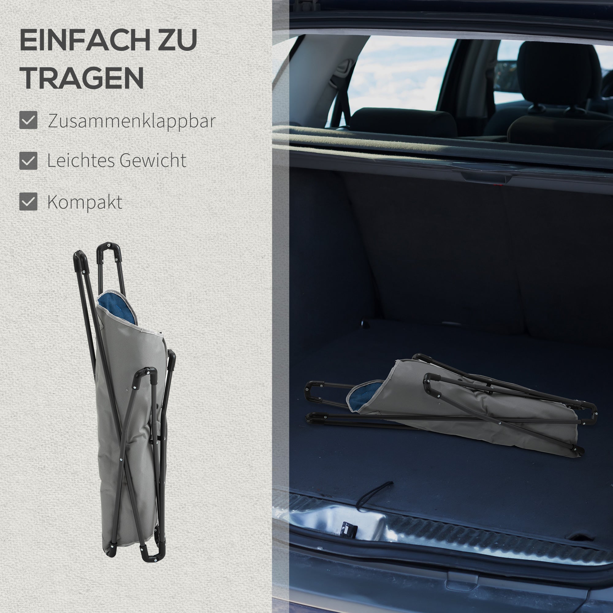 Faltbarer Campingstuhl, 120 kg Tragkraft, leicht, tragbar, Stahl