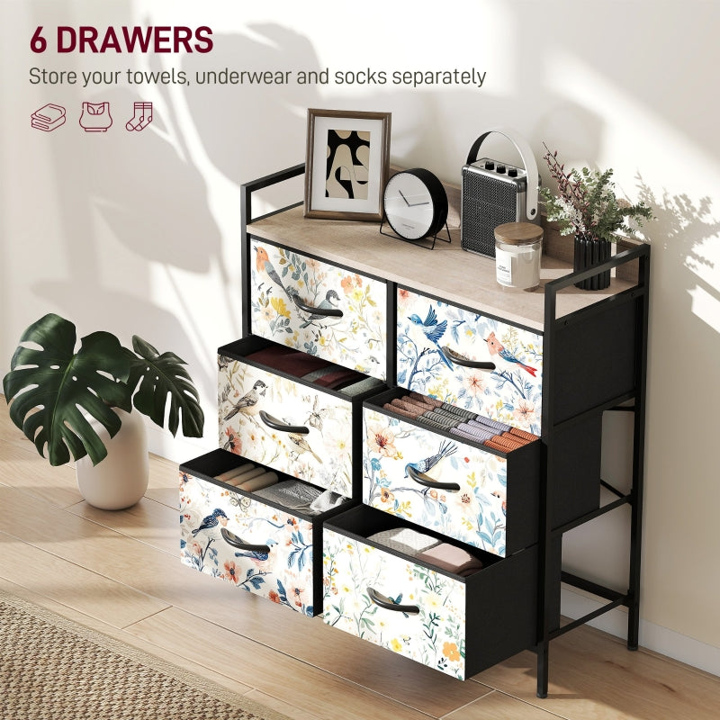 Chest of Drawers, 6-Drawer, White
