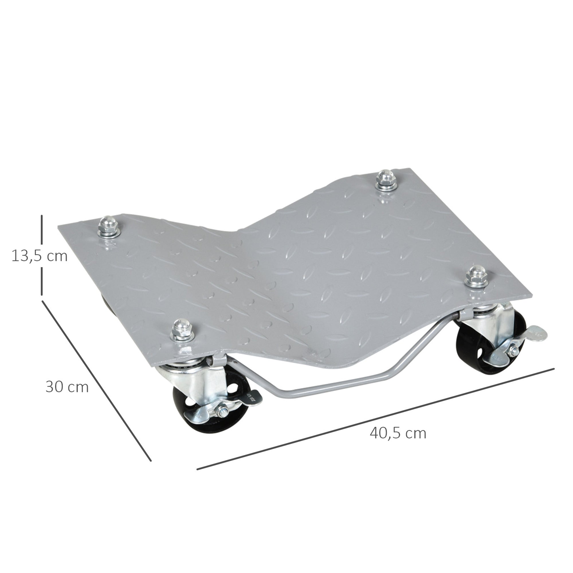 DURHAND Trolley Jack, 2 Pieces, 4 Rollers, Gray