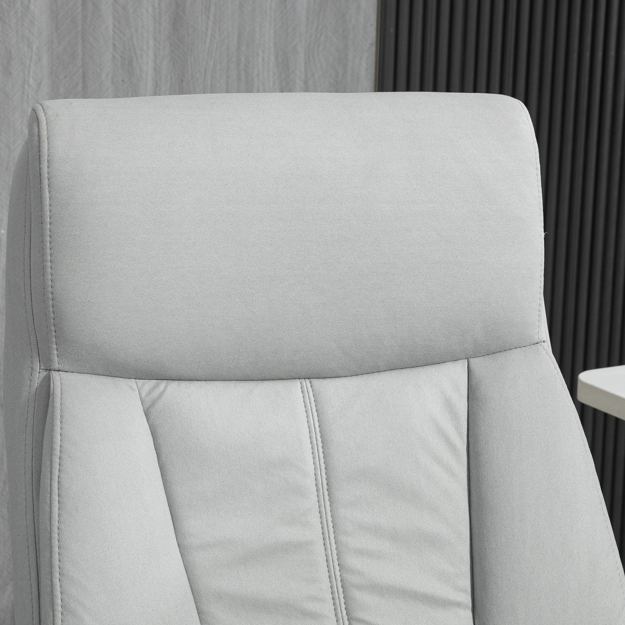 Vinsetto Massage Office Chair, Reclining Ergonomic Footrest, Light Grey