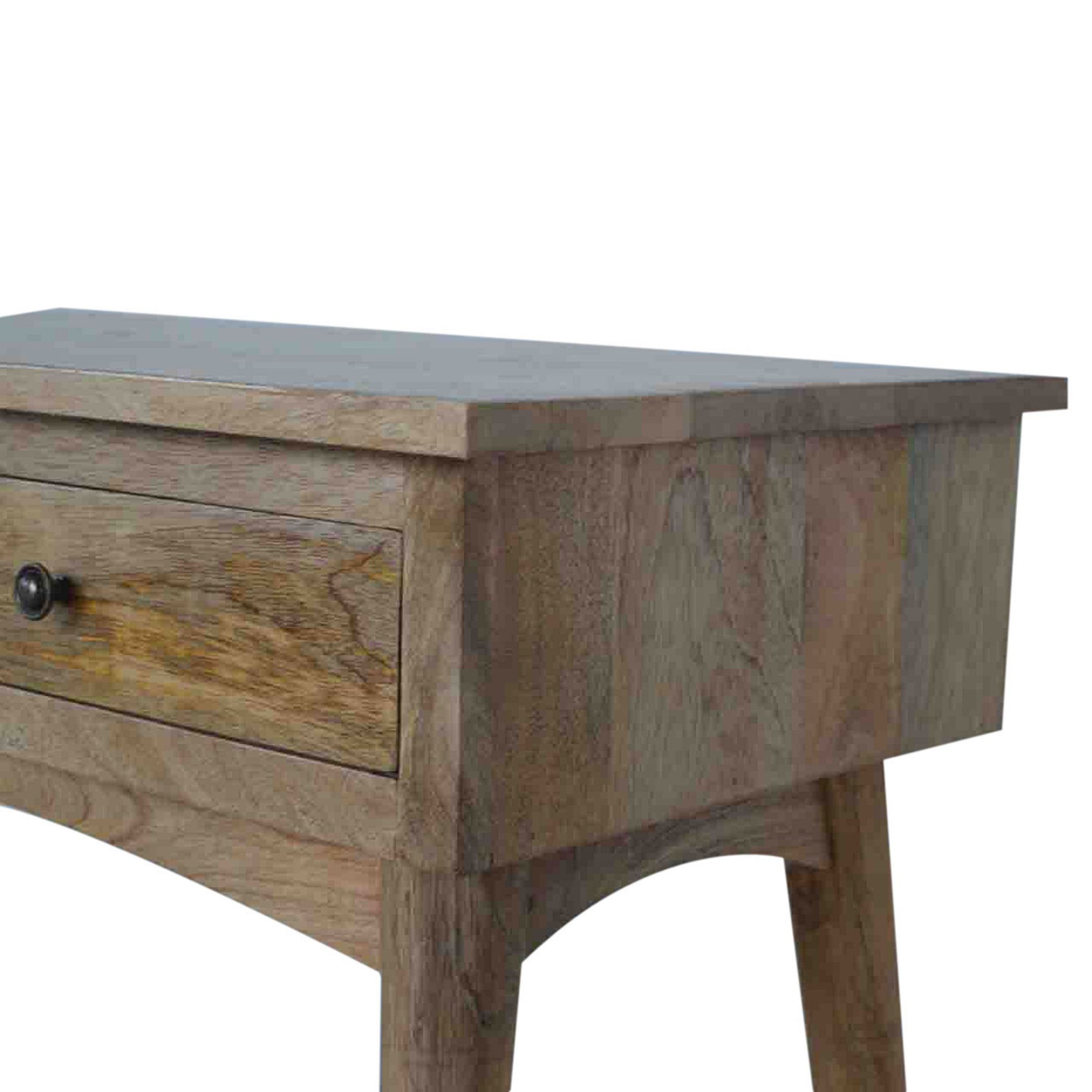 Solid Wood Console Table with 2 Drawers, Beige