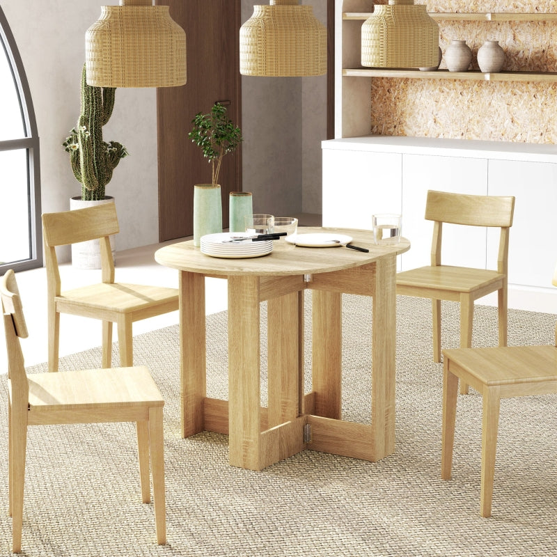Drop Leaf Dining Table, Folding Small Space Oak