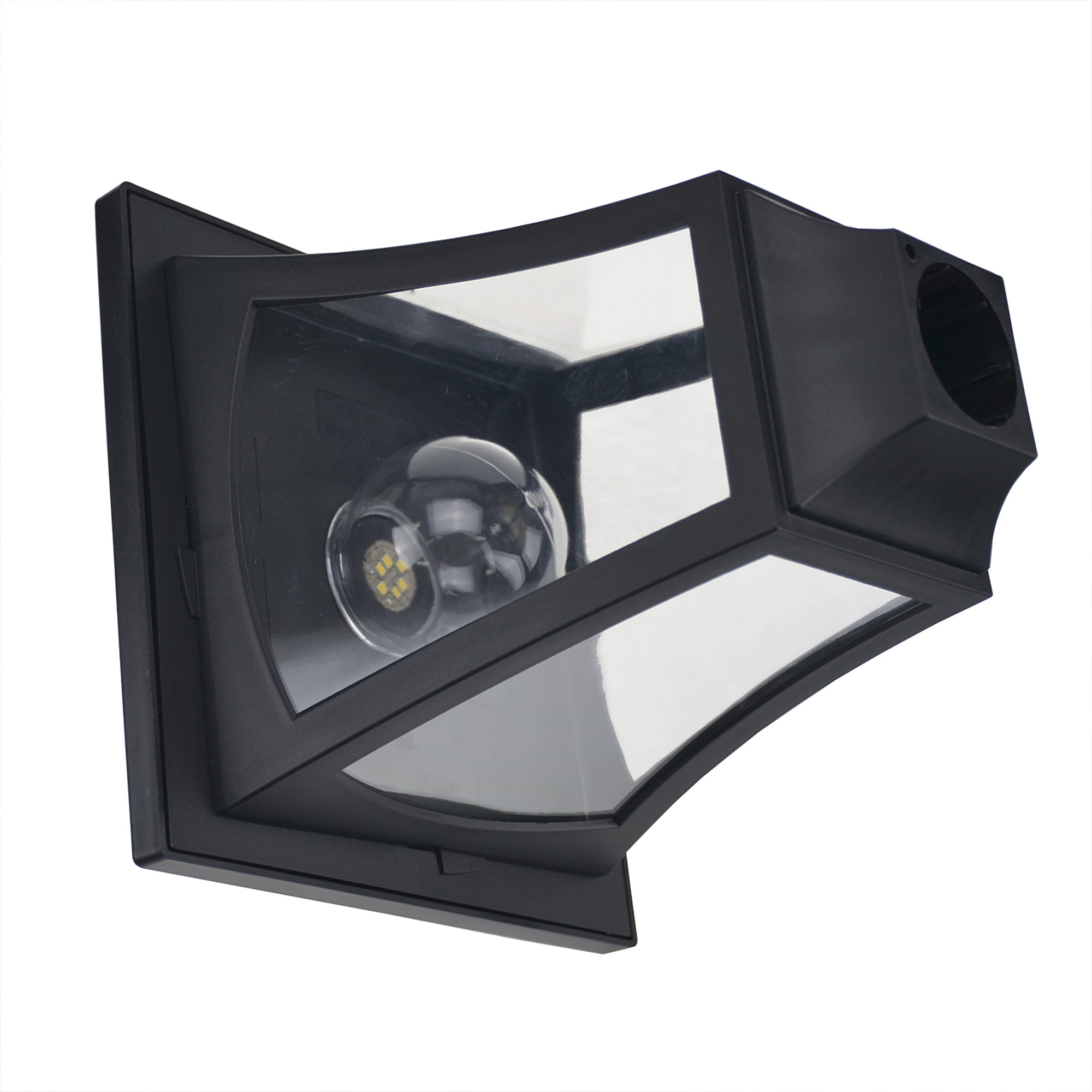 Solar Garden Lantern, 3 Flames 120 Lumen IP44, Stainless Steel Black