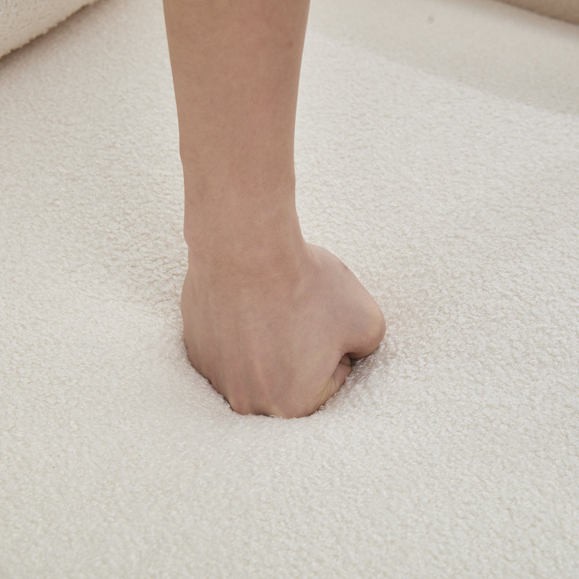 Sofa 2-Seater Double Drawer Storage Crepe Texture - Ivory