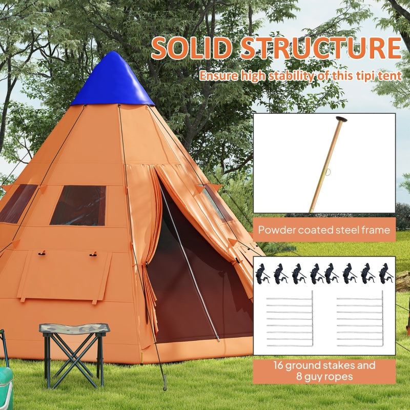Tipi Tent 6 Men Carry Bag Orange