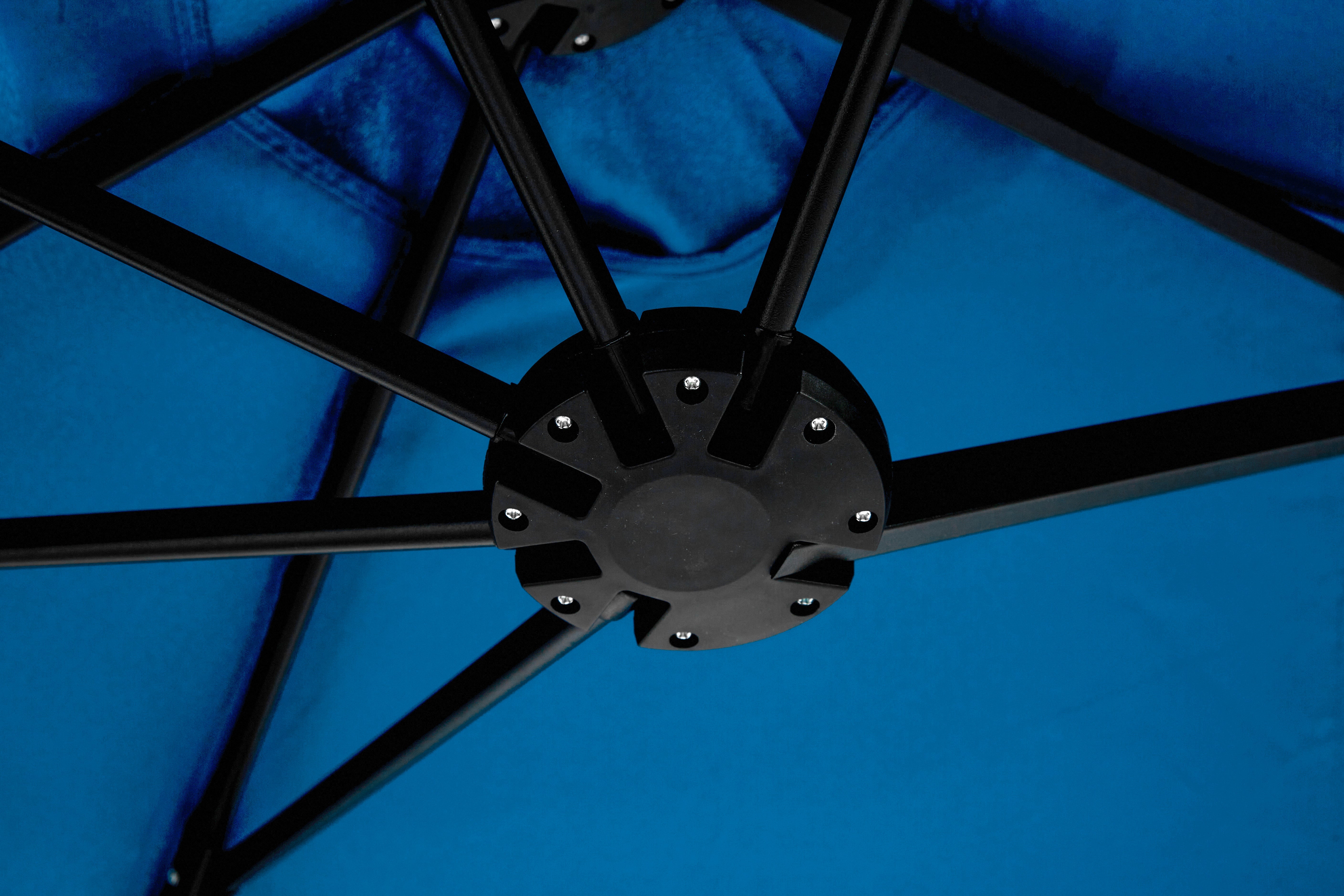 14.8 Ft Double Sided Outdoor Umbrella Rectangular Large with Crank, Dark Blue