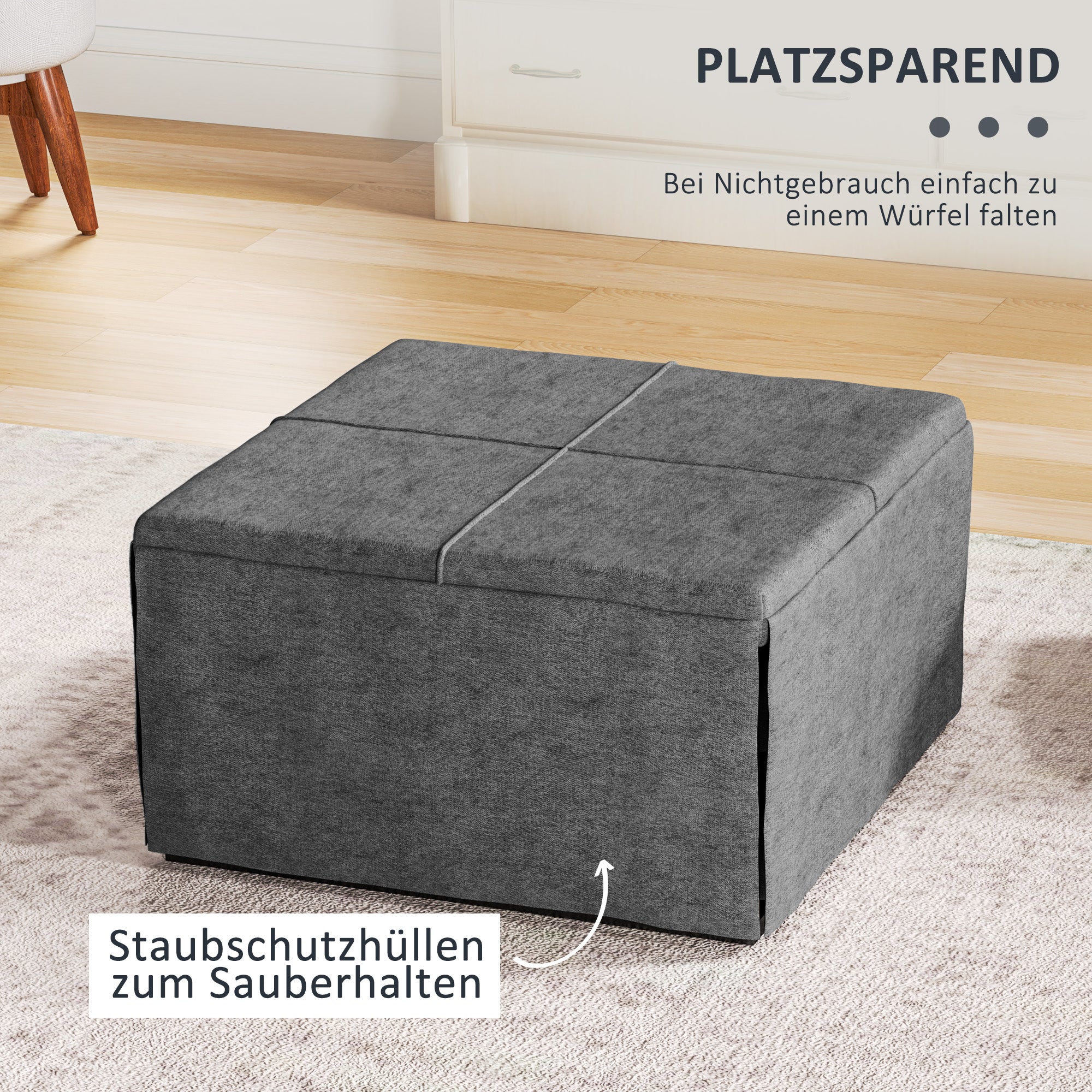 Folding Bed, 8cm Foam Mattress, 120 kg Capacity, Grey Metal