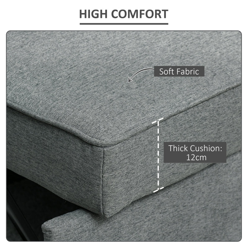 Double Sofa Bed with Adjustable Backrest, Pull Out, Click Clack, Grey