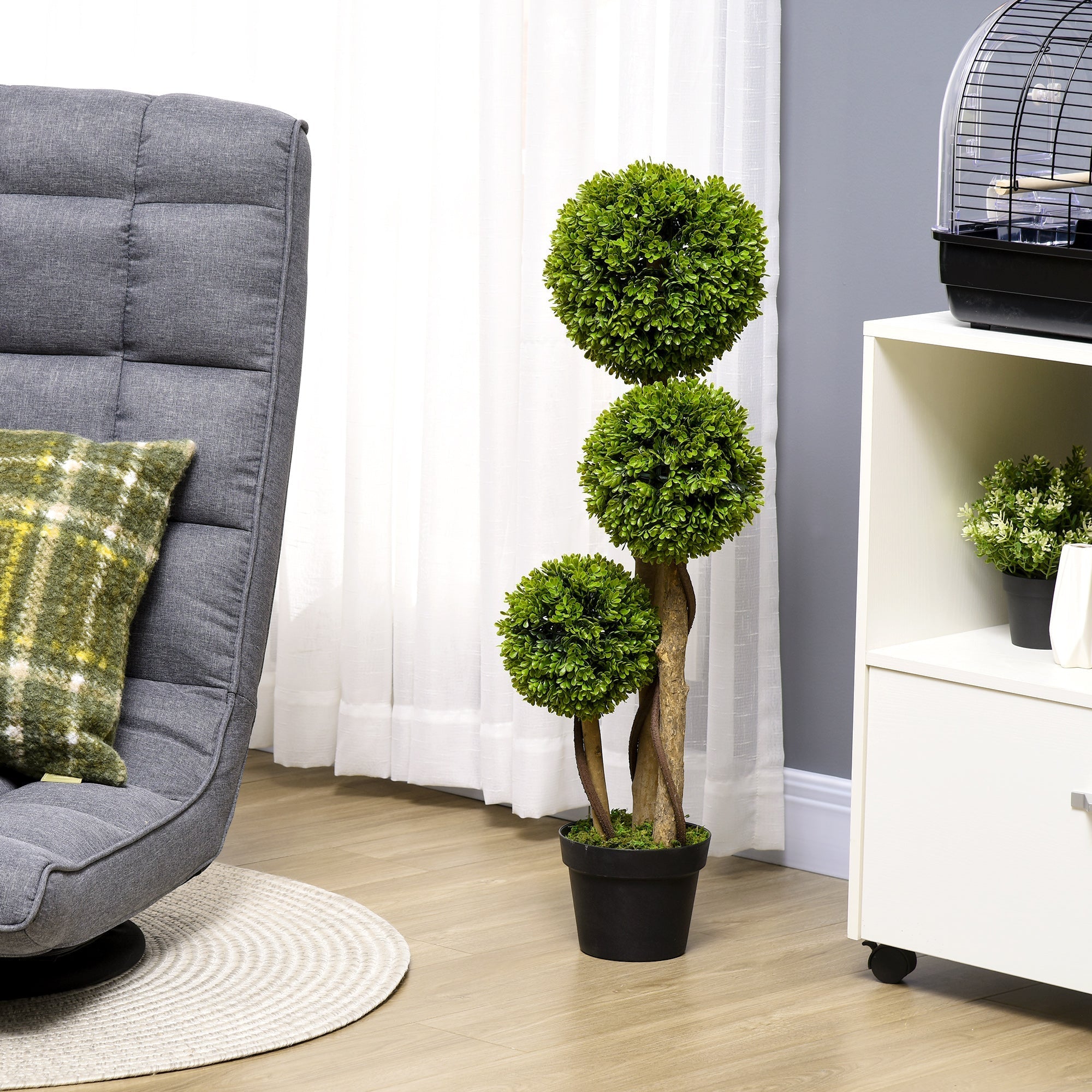 Artificial Boxwood Tree 90 cm UV Protection, Light Green