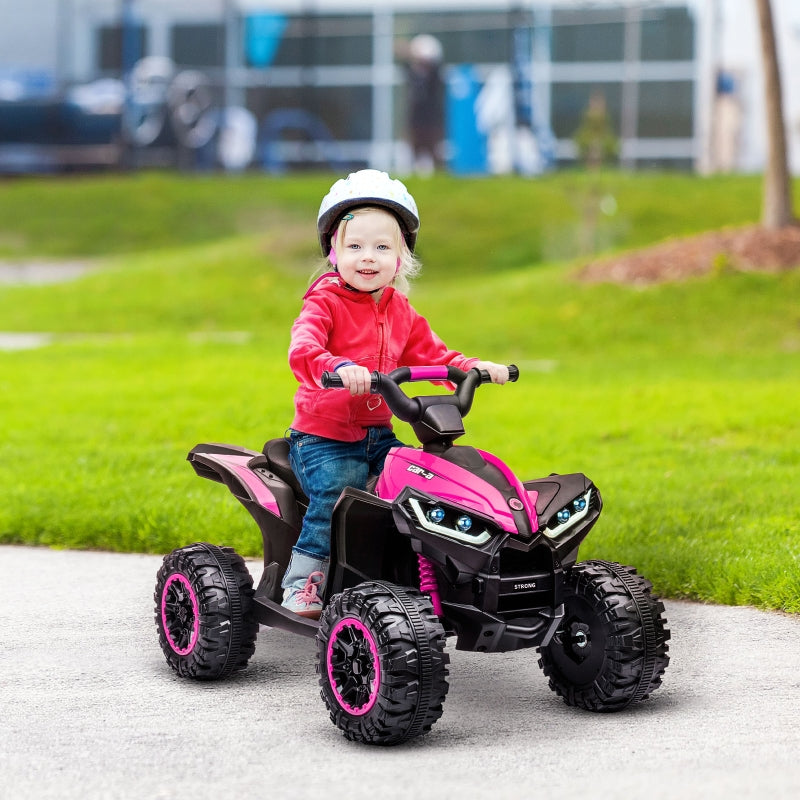 12V Ride-On Quad Bike with Music & Horn, Pink