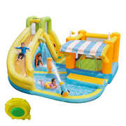 Inflatable Bouncy Castle Water Park with Slide, Pool and Blower, 433x375x165cm, Multicolor Outdoor Garden Toy