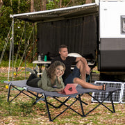 Klappbares Feldbett, 2 Personen, 136 kg, Stahl Oxford Grau