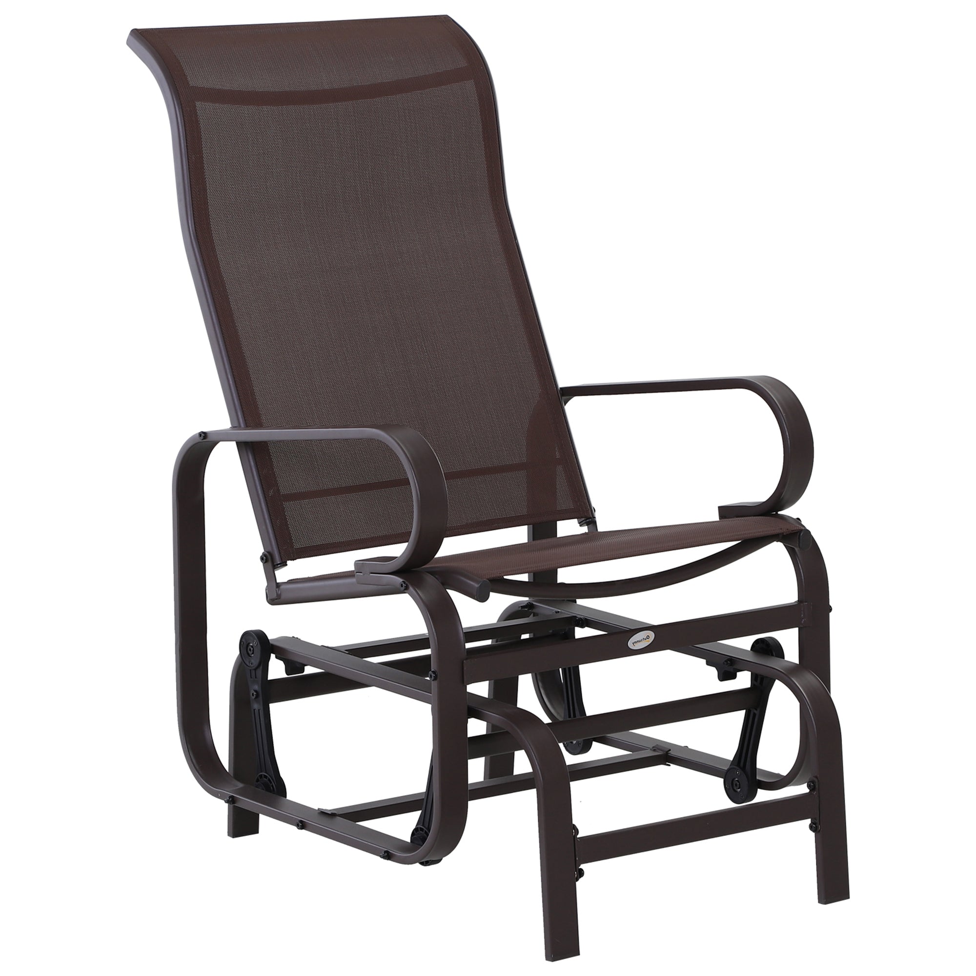 Rocking Chair Garden Relax Chair Metal Swing 60x75x104 cm Texteline