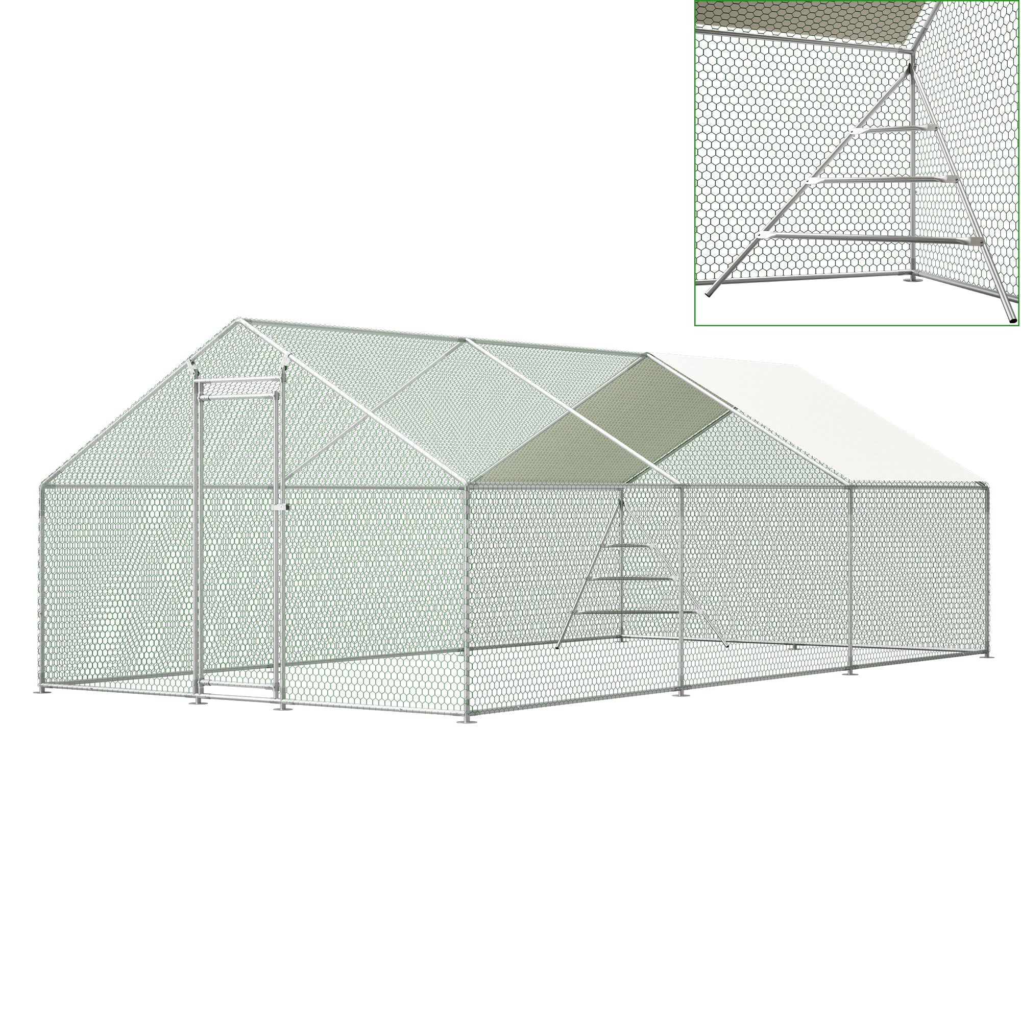 Giant Professional Chicken Coop Aviary 3x6m with Climbing Frame Metal