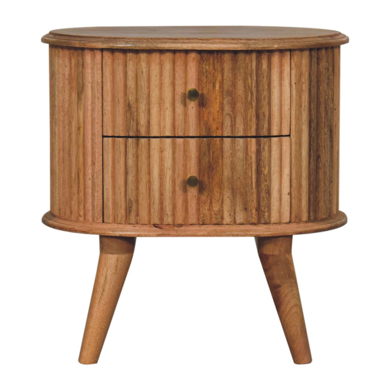 Solid Wood Soba Bedside, 2 Drawers, Brown