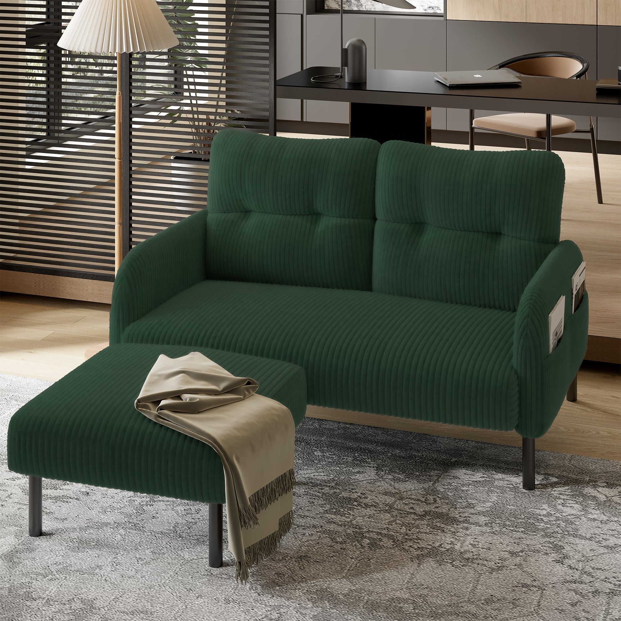 Sofa bed daybed 140x200cm with ambient lighting and remote control