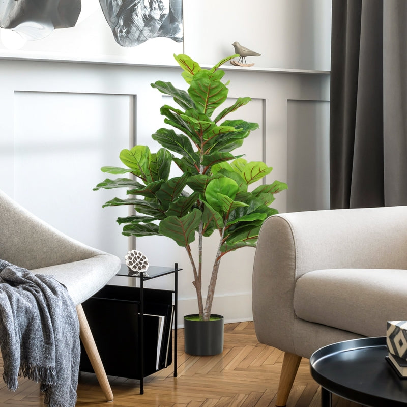 Artificial Fiddle Leaf Fig Tree 110cm, Plastic