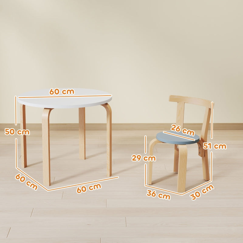 5-Piece Children's Table and Chair Set Lightweight Solid Wood Colorful