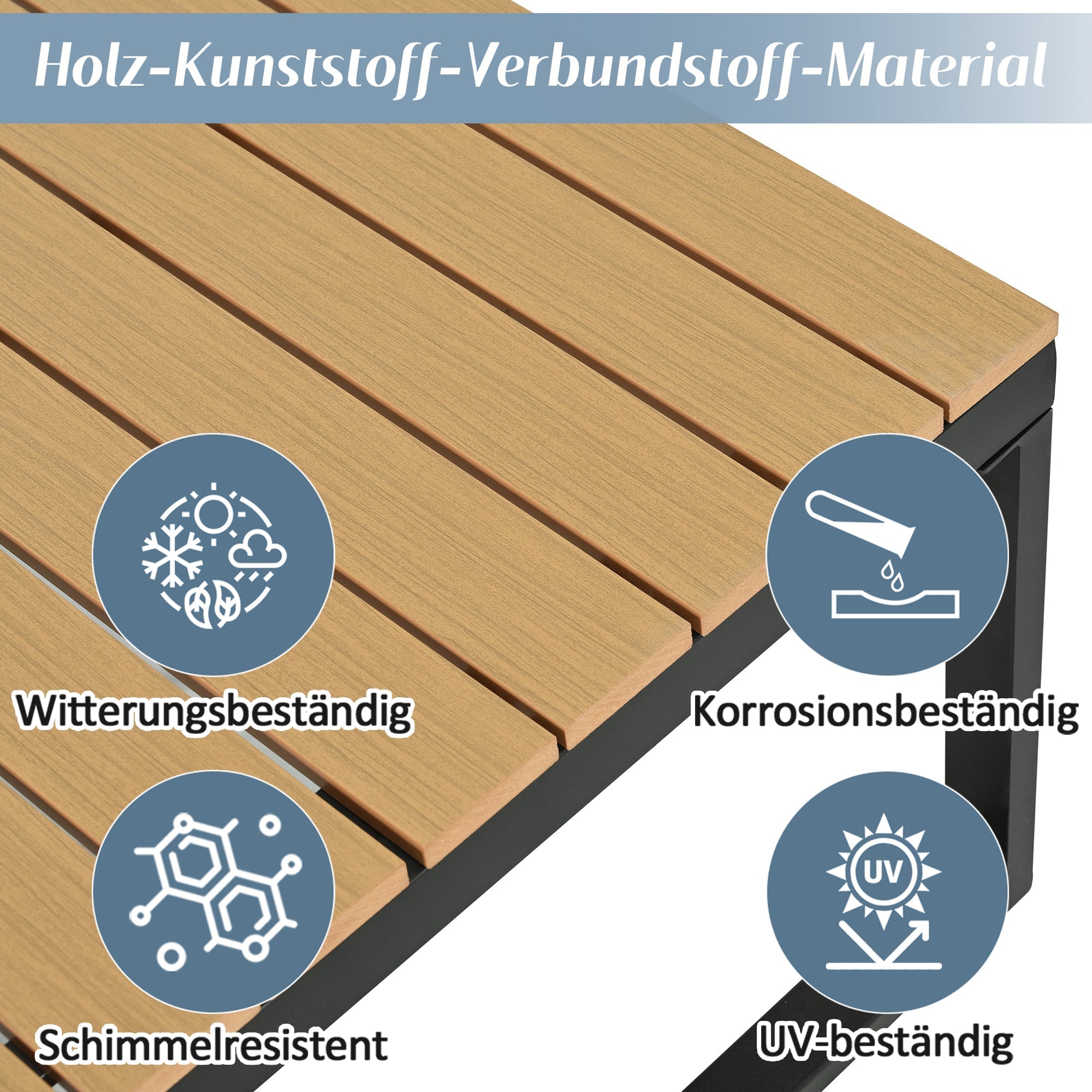 Garden Furniture Set with Adjustable Tilt Function and Two Coffee Tables, Beige and Black