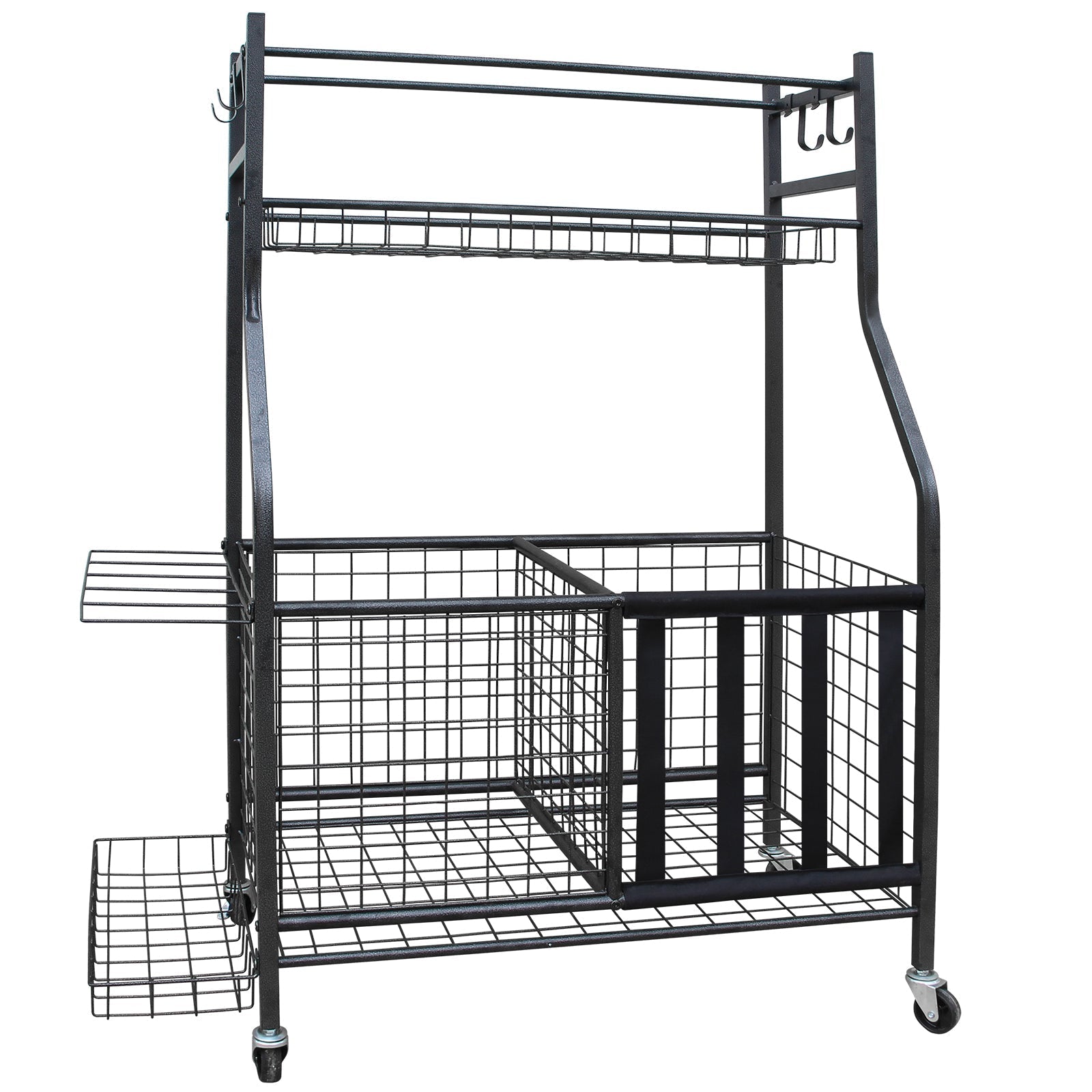 Garage Sports Equipment Organizer Large Capacity Rolling Ball Cart Indoor/Outdoor