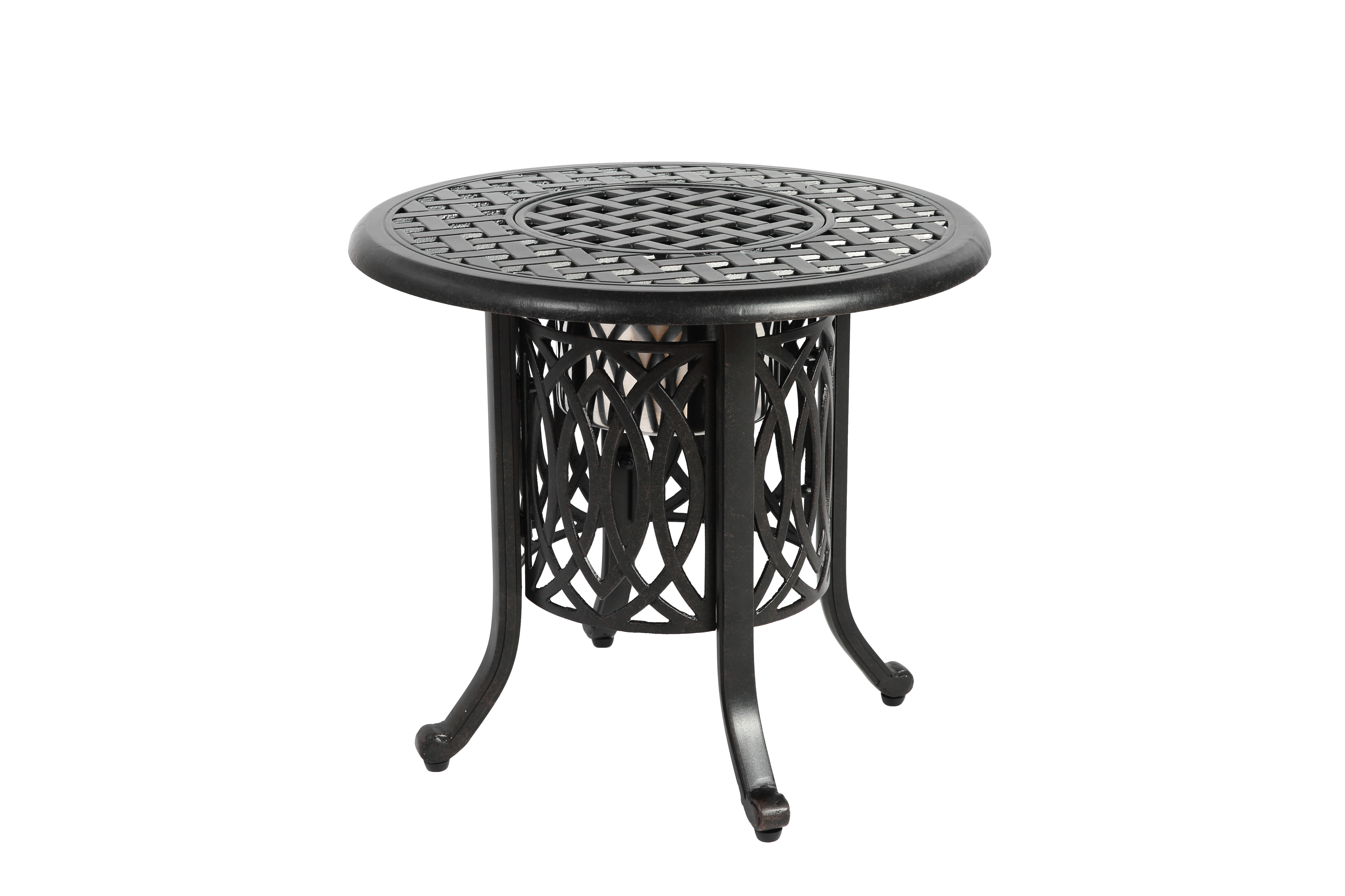 Aluminum Outdoor Table with Ice Bucket, Adjustable Foot Pads