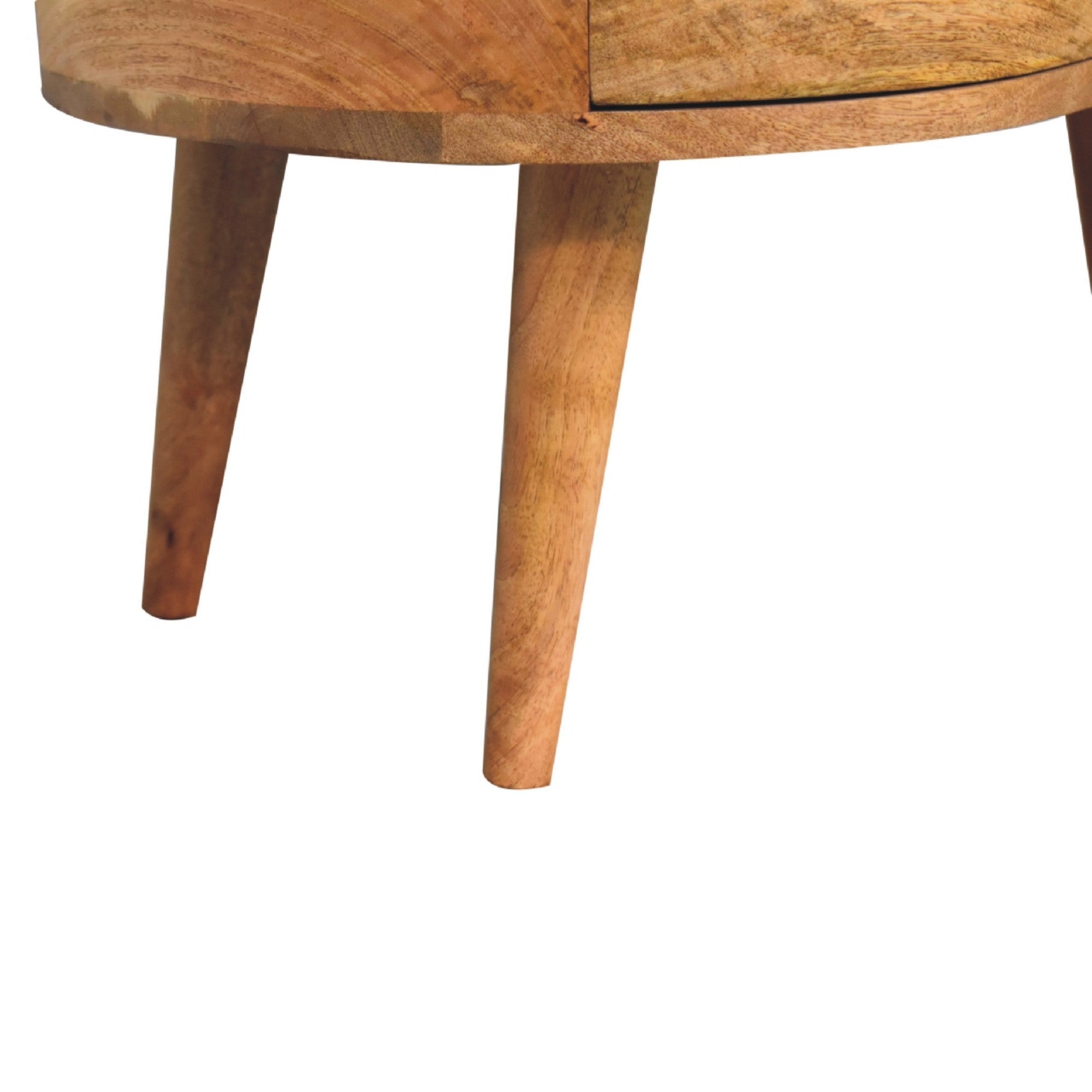 Solid Wood Wave Coffee Table, 1 Drawer Open Slot, Beige