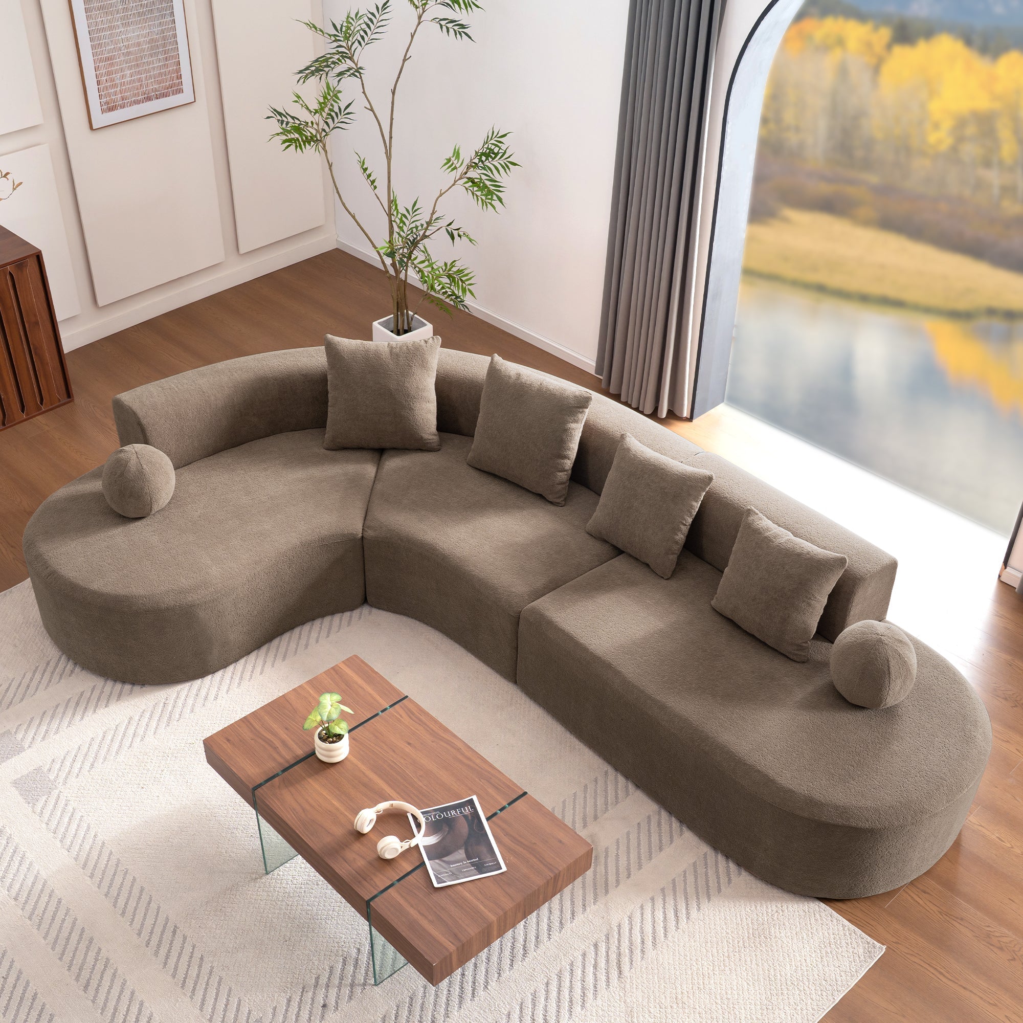 Sofa Large Arched Cloud-Like L-Shape