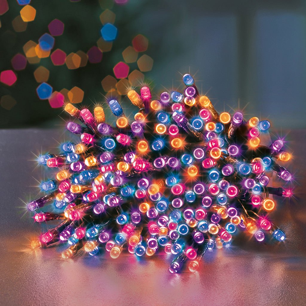 80 Multi Action LED Supabrights Christmas Lights with Timer - Rainbow - Rathwood Store
