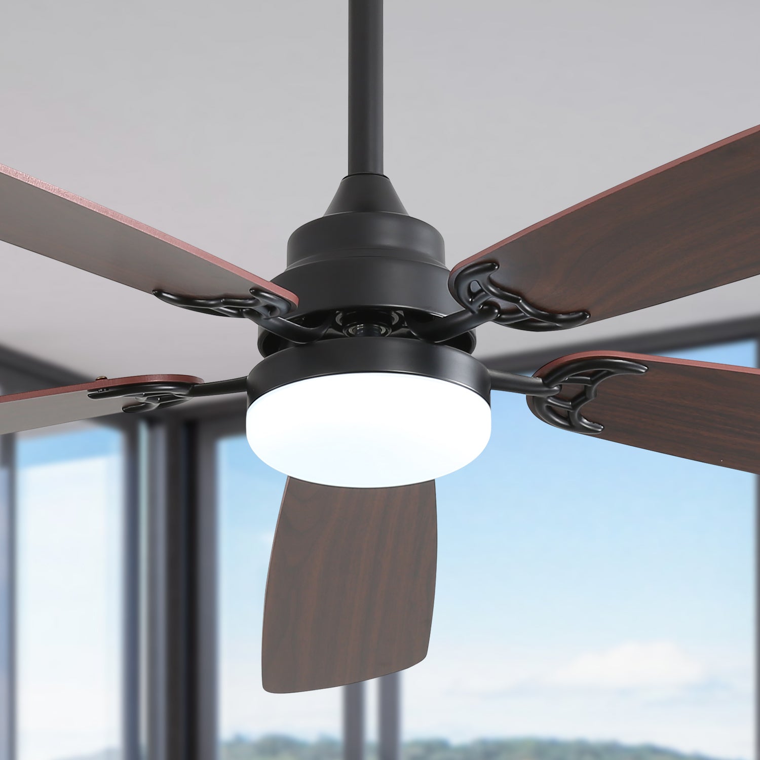 Classic Ceiling Fan 52-Inch, Dimmable LED, 6 Speeds, 5-Blade, DC Motor