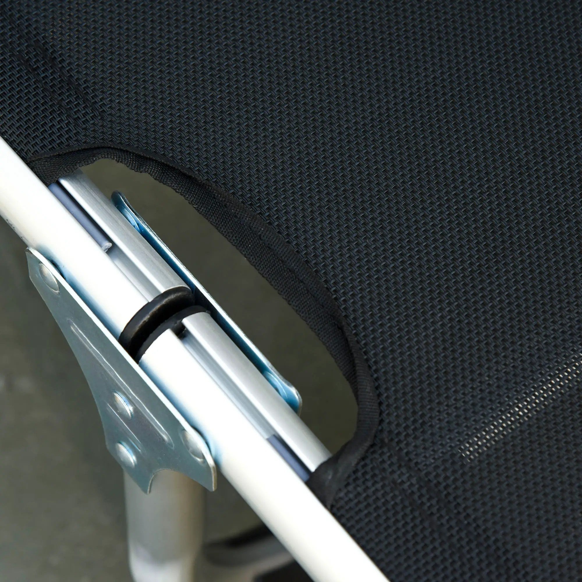 Sun Lounger Adjustable Foldable Ergonomic 170x60x76cm Mesh Fabric Black