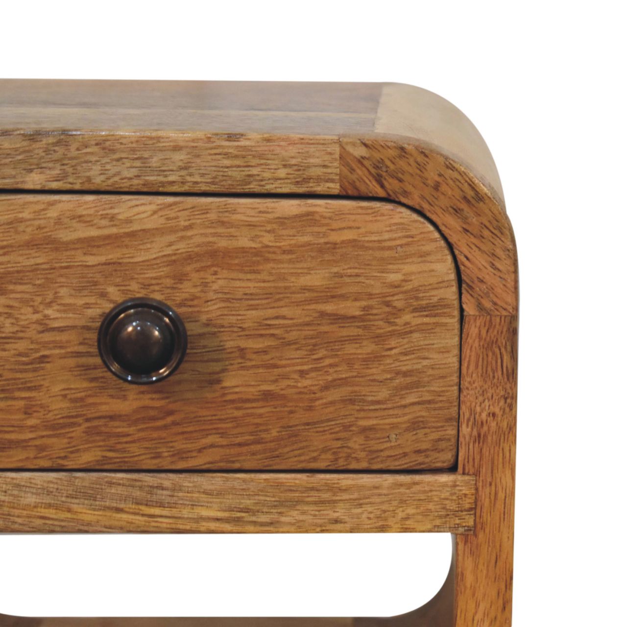 Solid Wood Extra Mini Bedside, 1 Drawer Open Slot, Brown