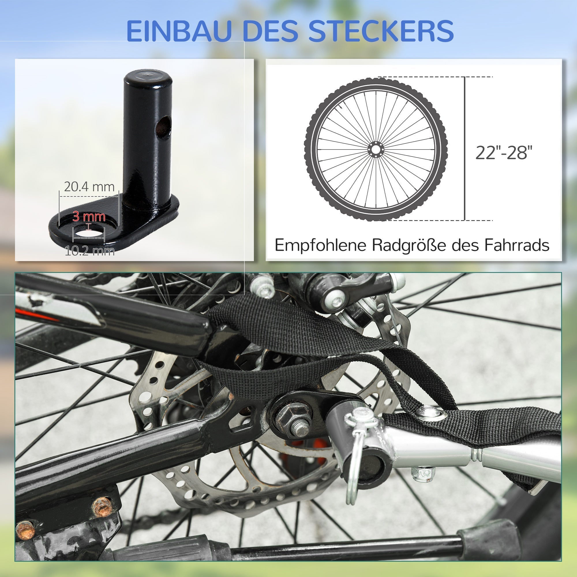 Cargo Trailer for Bicycles, Transport, Black
