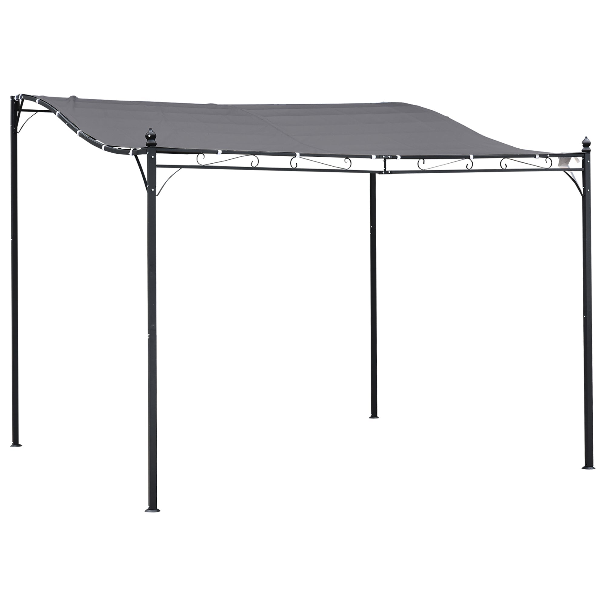 Pergola Garden Pavilion Tent 297x297cm Canopy for Terrace, Metal Grey