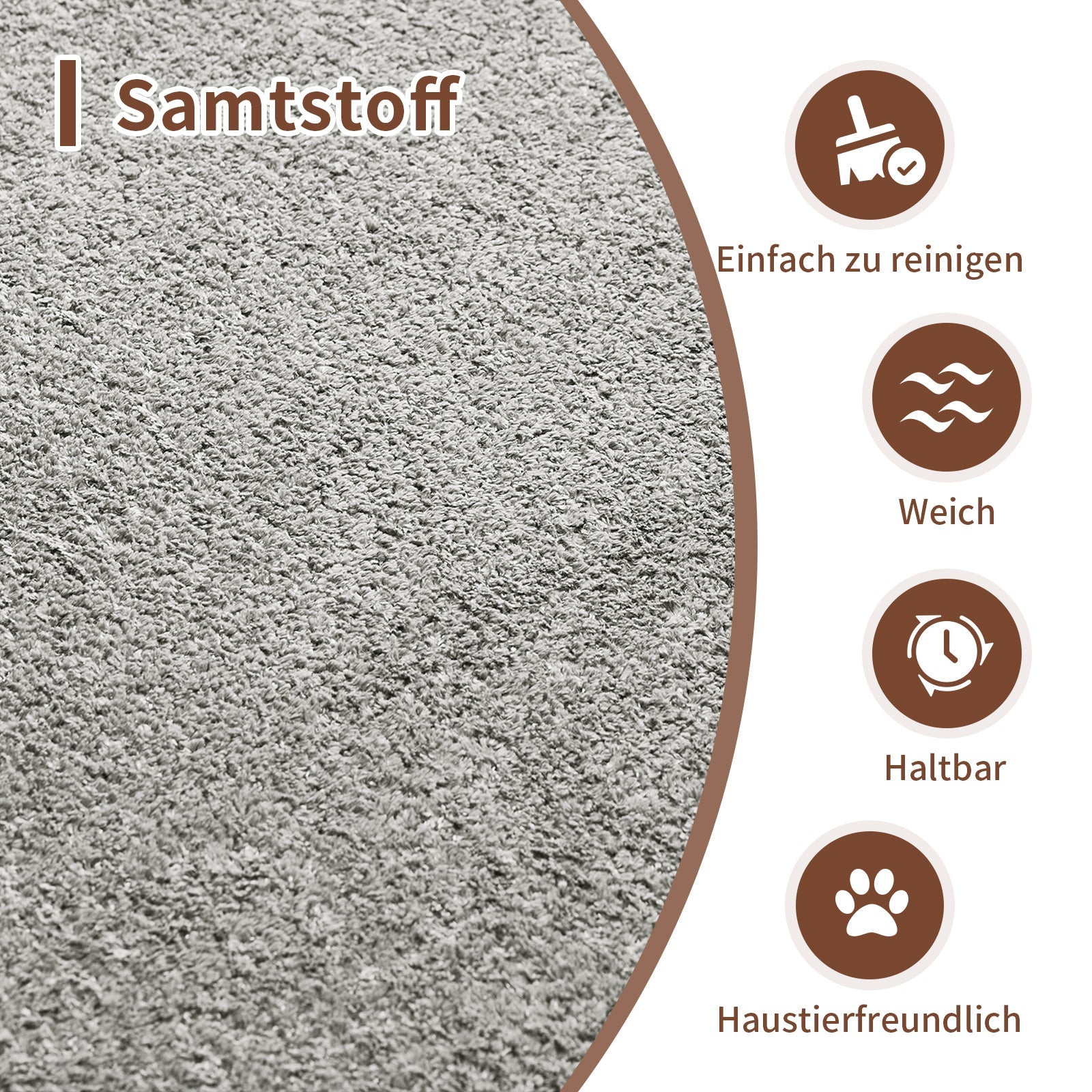 Corner Sofa Modern Curved 3-Seater - Bouclé