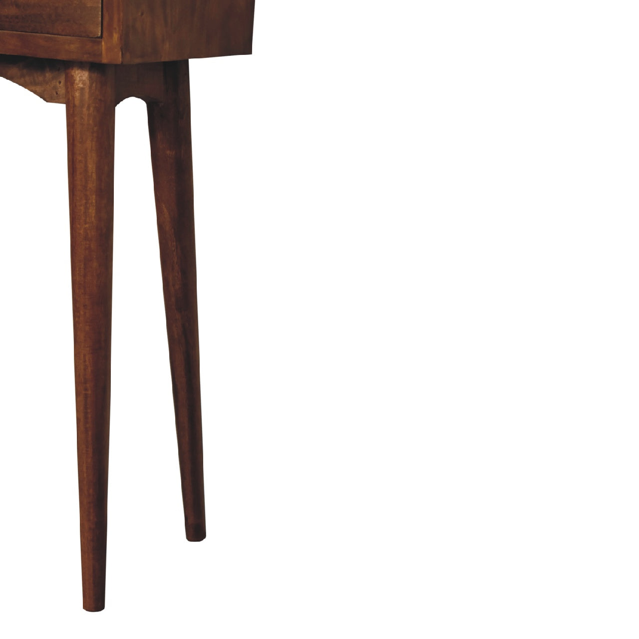 Solid Wood Mini Hallway Console, 2 Drawers, Brown